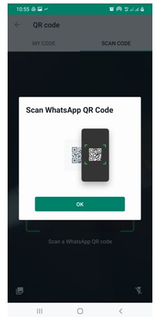 Scan Whatsapp QR Code screen