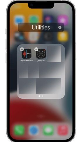 arrange app on a folder on iPhone