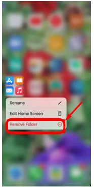 remove an app folder on iphone