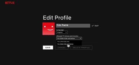 Netflix Edit Profile for Kids