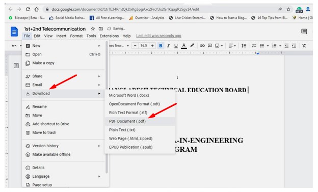 How to Edit a PDF in Google Docs save option