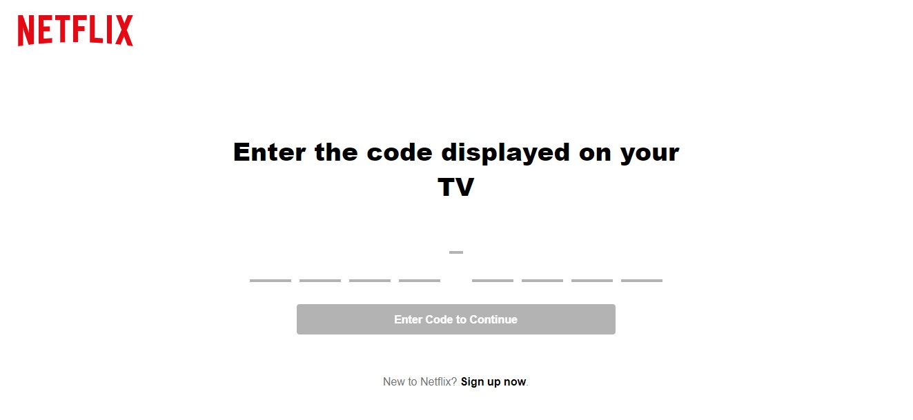 Netflix Code for TV
