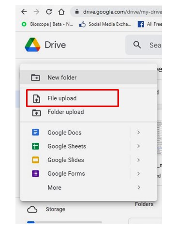 google drive new button