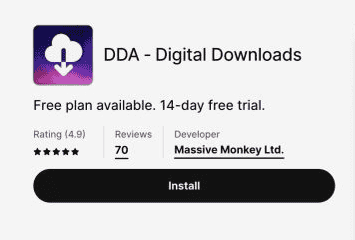 Install DDA - Digital Downloads for Shopify