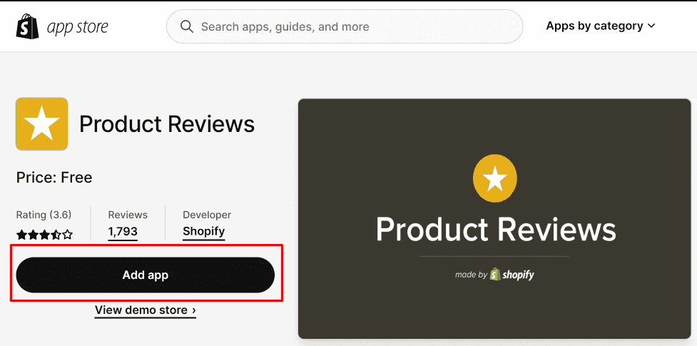 Shopify Product Reviews App