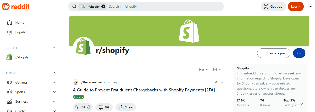 shopify reddit